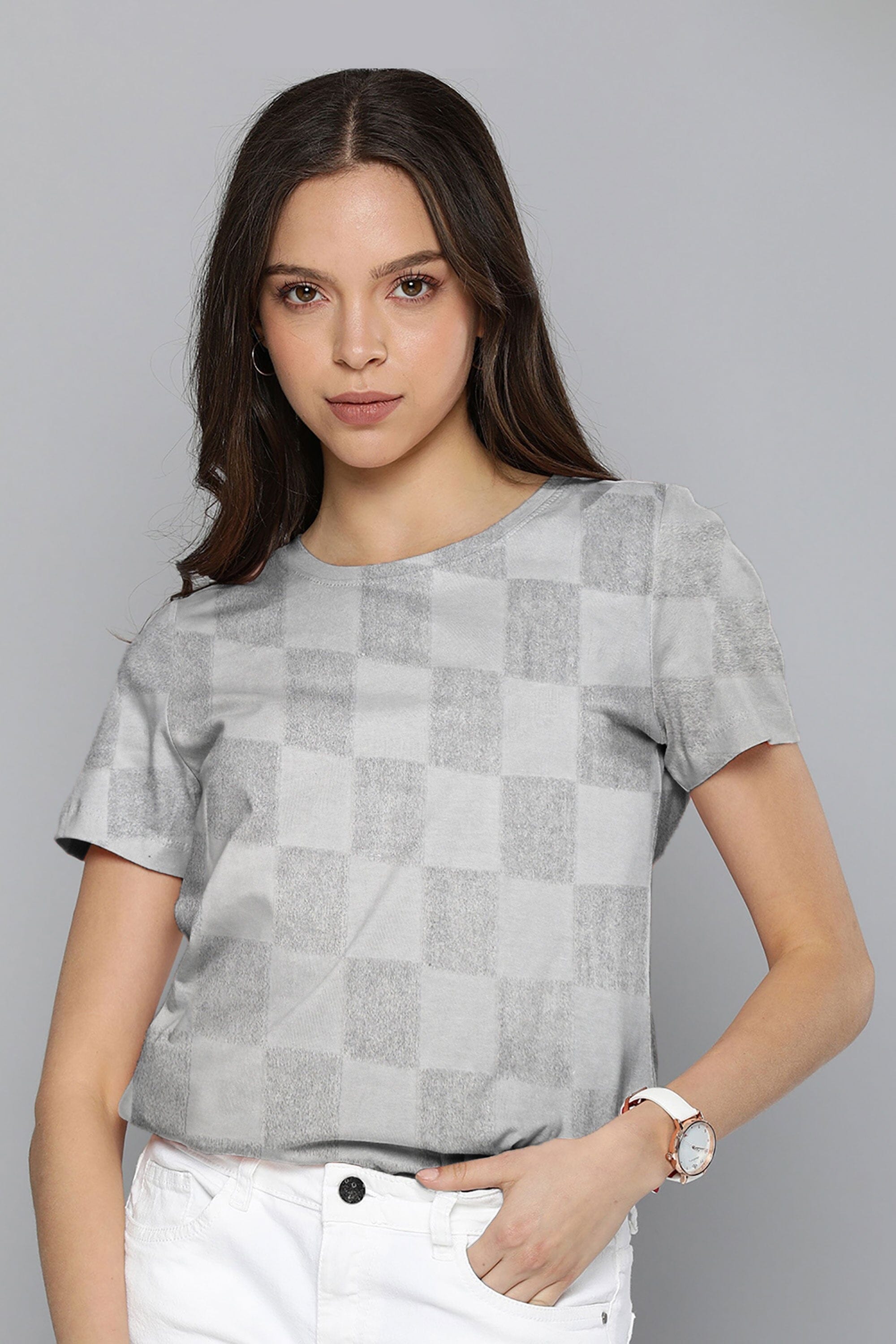 Max 21 Women's Bilbeis Design Short Sleeve Tee Shirt Women's Tee Shirt SZK 