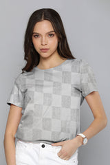 Max 21 Women's Bilbeis Design Short Sleeve Tee Shirt
