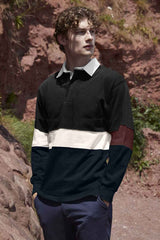 MG Men's Color-Block Long Sleeves Rugby Shirt