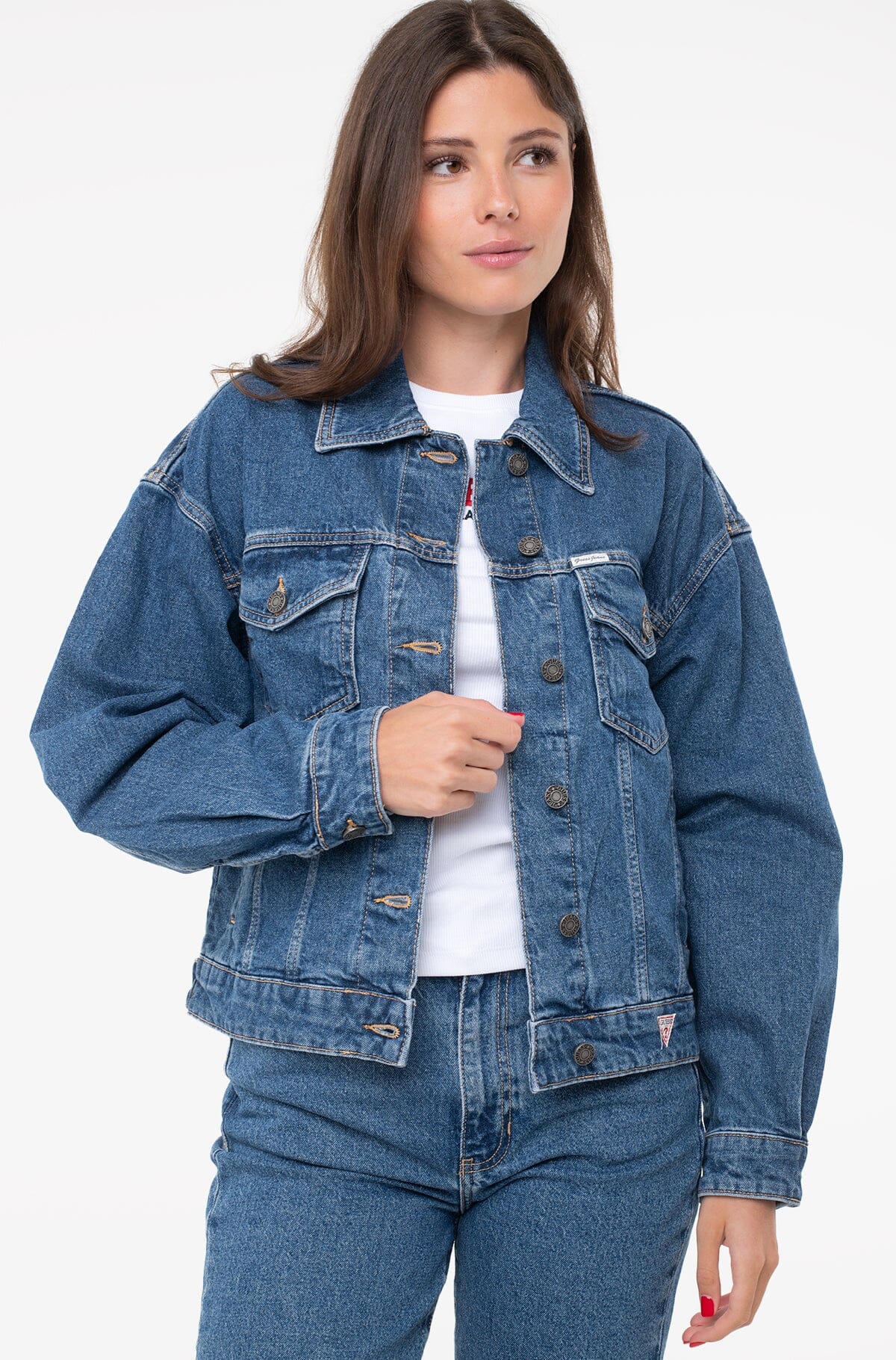 Guess Women's Oversized Denim Trucker Jacket