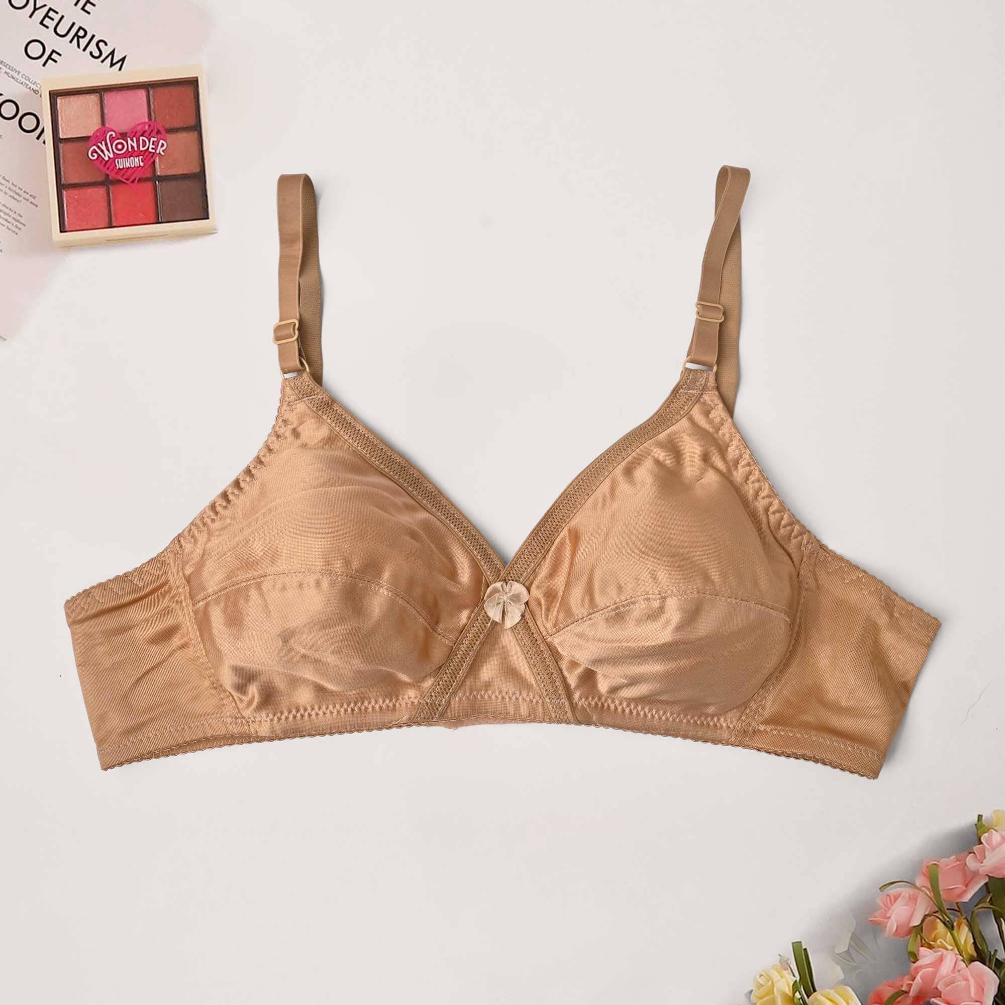 Myssivy Women's Light Padded Stretched Bra Women's Lingerie RAM Brown 30 