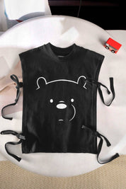 Polo Republica Kid's Bow Side Panel Printed Minor Fault Tank Top Kid's Tee Shirt Polo Republica Black 2-3 Years 