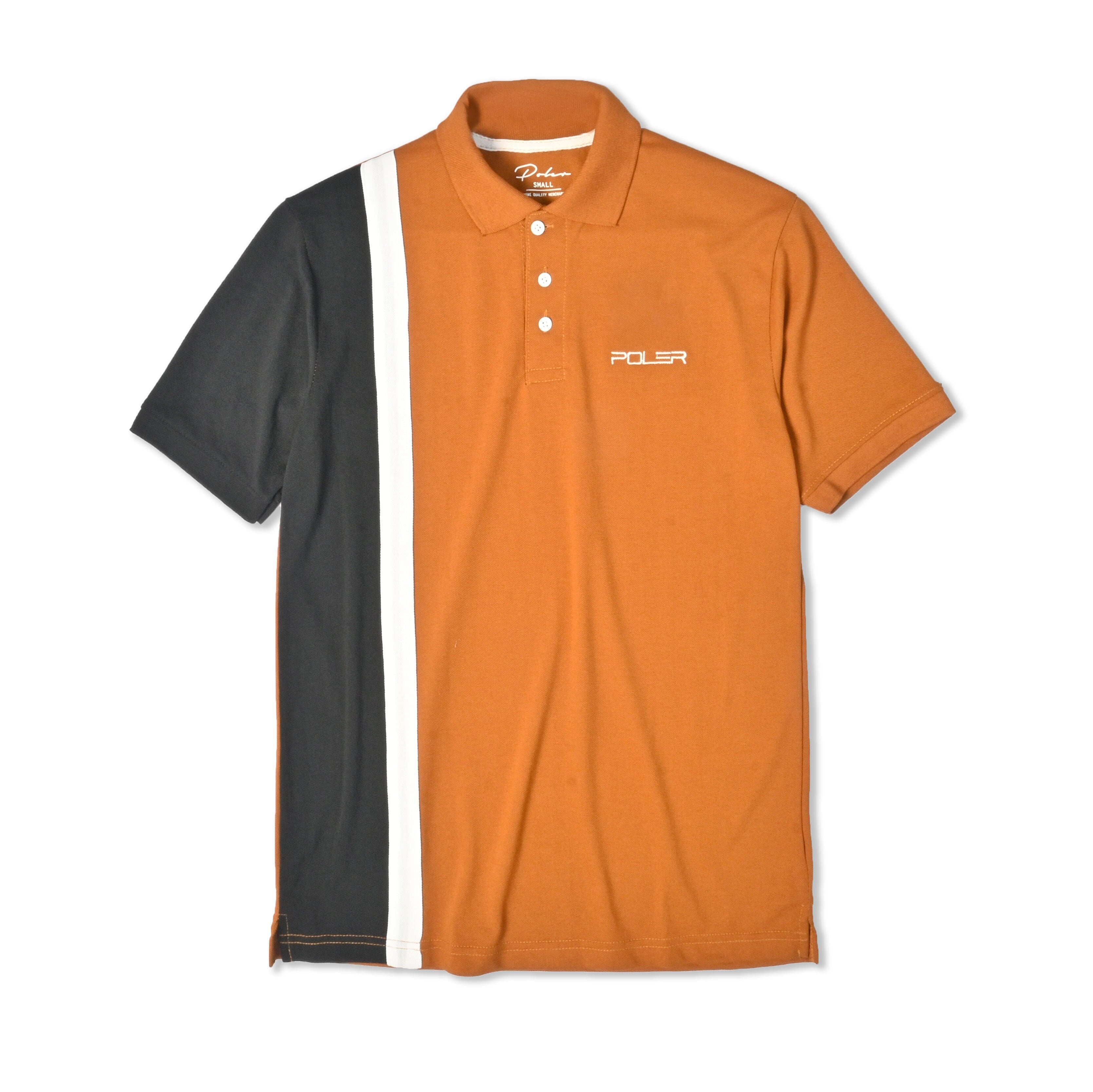 Poler Men's Panel Design Minor Fault Polo Shirt Men's Polo Shirt IBT Mustard S 