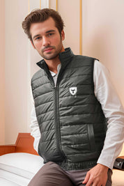 Burnt Soul Men's Bull Embroidered Body Warmer Minor Fault Puffer Gilet Men's Gilet IBT 