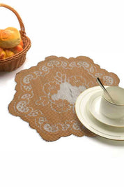 Round Shape Net Design Glass Mate - 6 Pcs