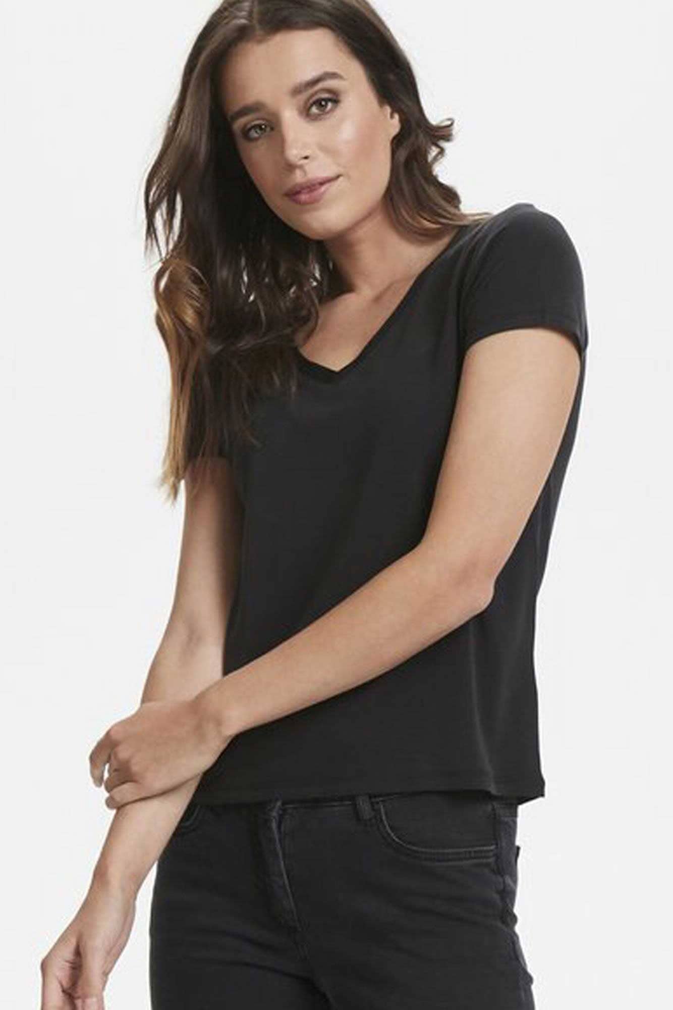 Women's V-Neck Design Short Sleeve Tee Shirt