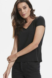 Women's V-Neck Design Short Sleeve Tee Shirt