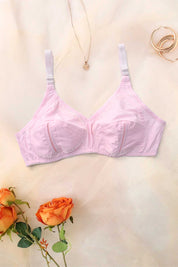 PG Women's Floral Lace Cotton Bra Women's Lingerie Cash Purchase Kamran Mushtaq Pink 30 