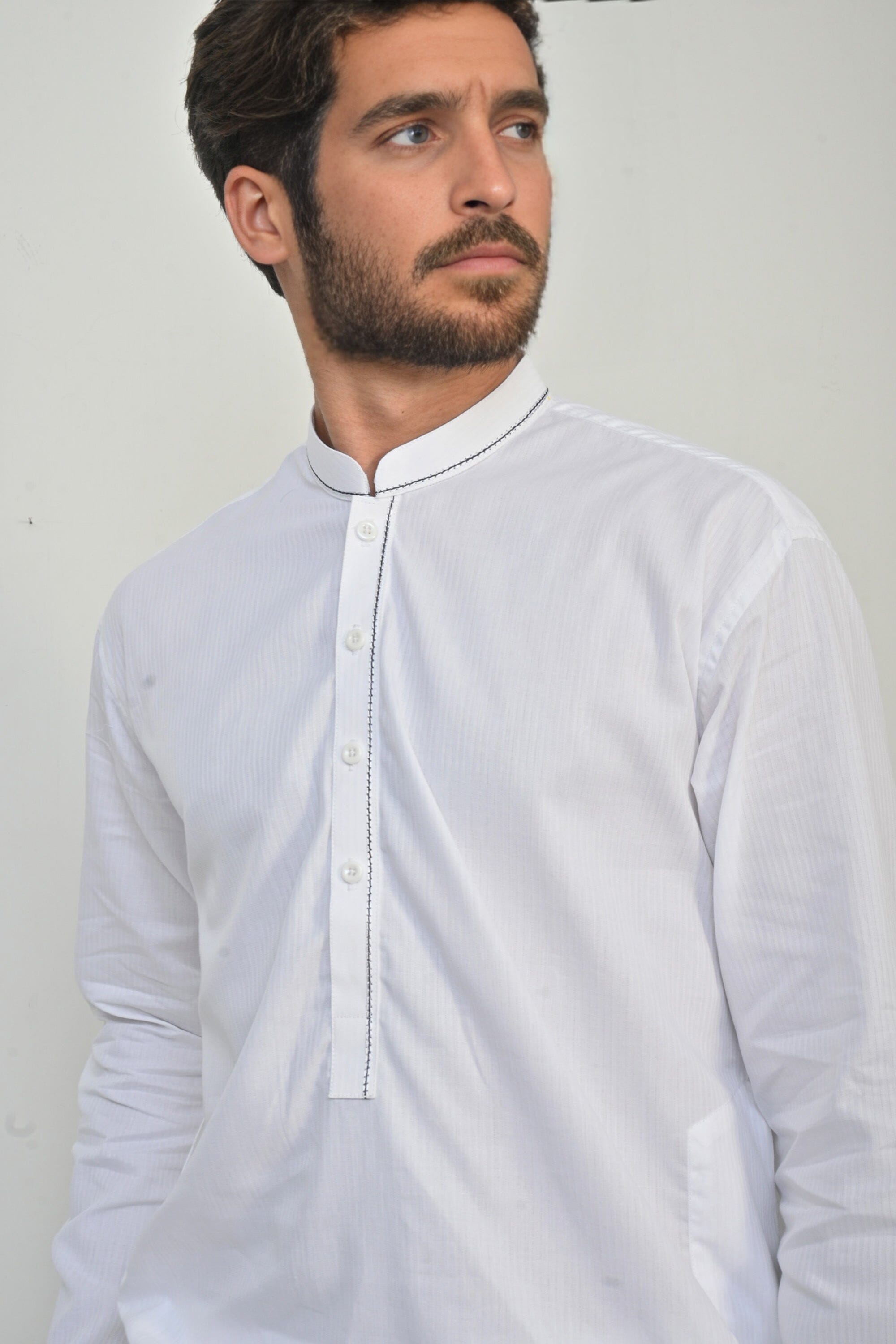 Hud Hud Men's Leeds Mandarin Collar Stitched Suit Kurta With Trouser Men's Suit MHJ 