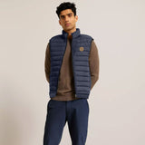 Burnt Soul Men's B Hexagon Embroidered Body Warmer Puffer Gilet
