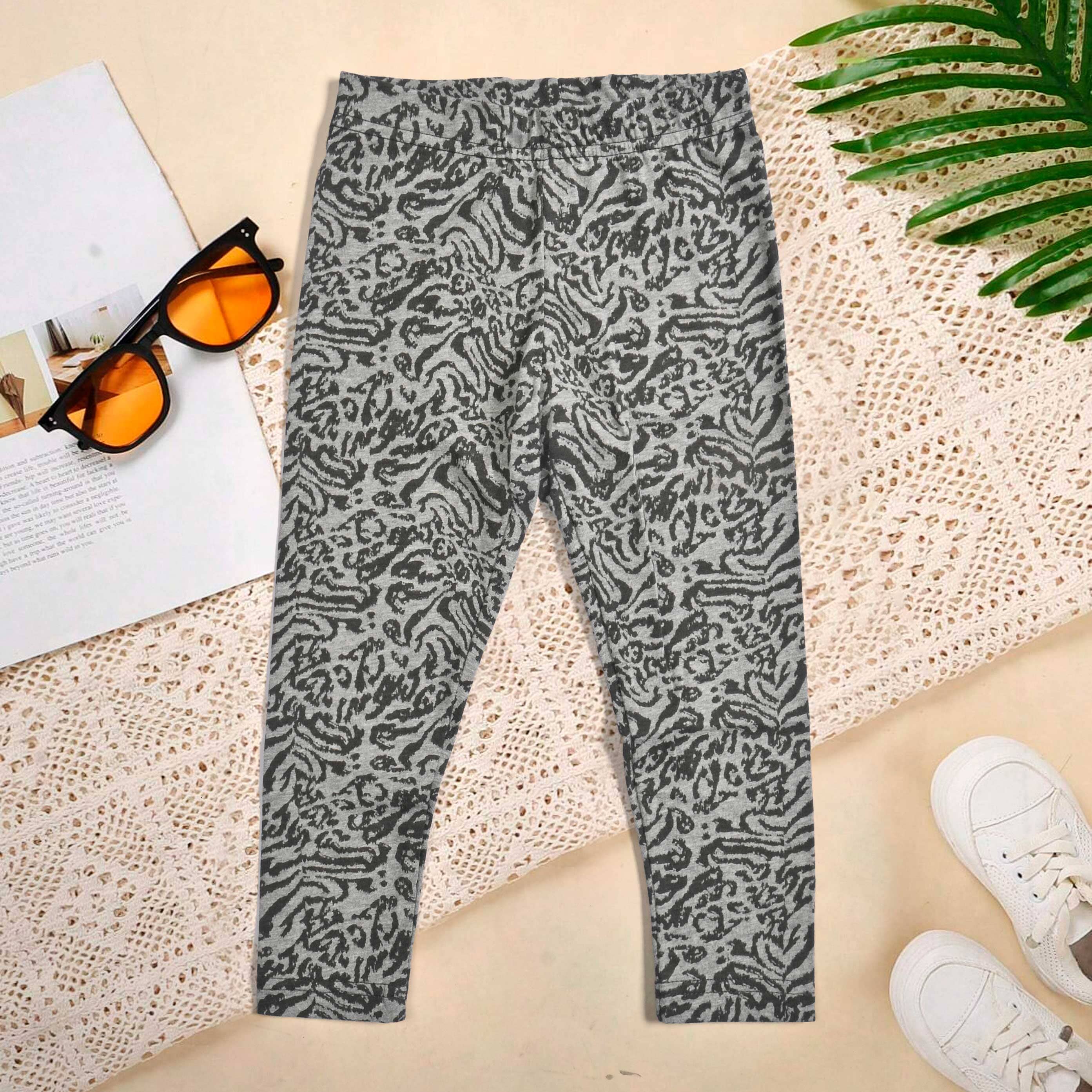 Hopio Girl's Printed Style Leggings Girl's Trousers MHJ D3 6-7 Year 