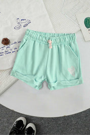Tessential Kid's Glitter Heart Printed Minor Fault Terry Shorts 