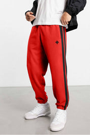Polo Republica Men's Contrast Panel Maple Leaf Embroidered Fleece Trousers Men's Trousers Polo Republica 