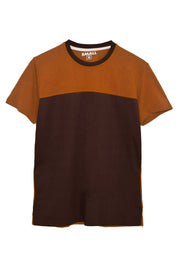 Men's Contrast Panel Style Crew Neck Tee Shirt