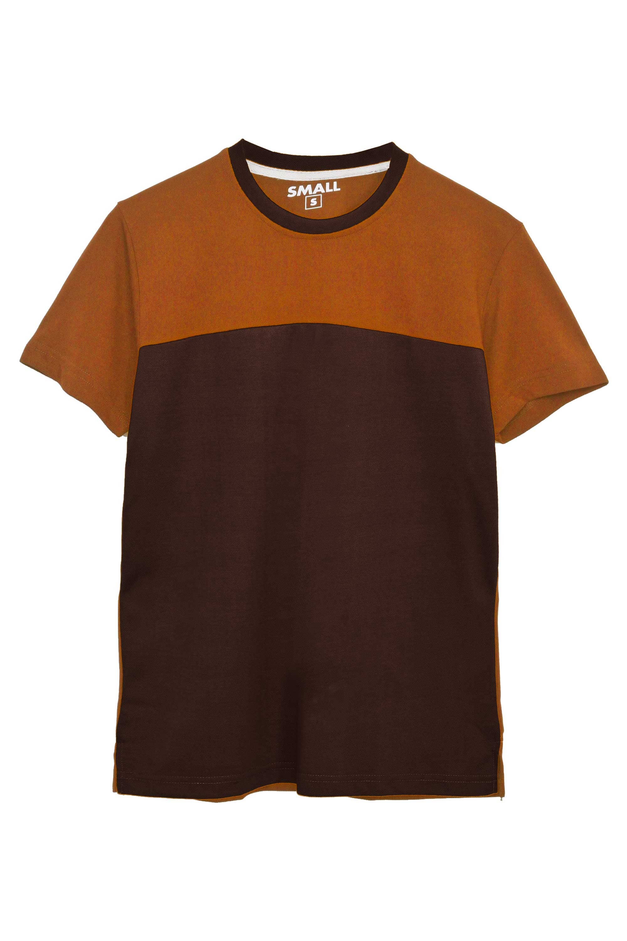 Men's Contrast Panel Style Crew Neck Tee Shirt
