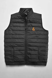 Burnt Soul Men's Wolf Embroidered Body Warmer Puffer Gilet Men's Gilet IBT 