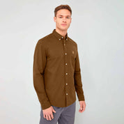 Polo Republica Men's Premium Pony Embroidered Plain Casual Shirt II Men's Casual Shirt Polo Republica Honey Mustard S 