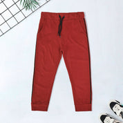 Top Shop Kid's Contrast Side Panel Design Minor Fault Jogger Pants Boy's Trousers SNR Red 2-3 Years 