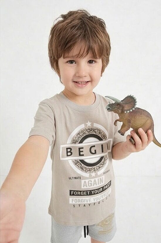 Beige & Heather Grey