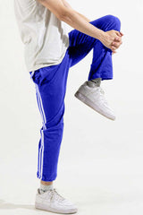 Polo Republica Men's Essentials - Heavy Cotton Jersey Slim-Fit Lounge Pants with Sporty Side Stripes