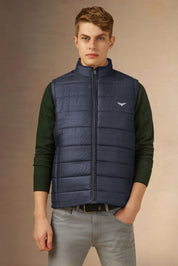 Eternity Men's Logo Embroidered Slim Fit Puffer Gilet Men's Gilet ETY Navy S 