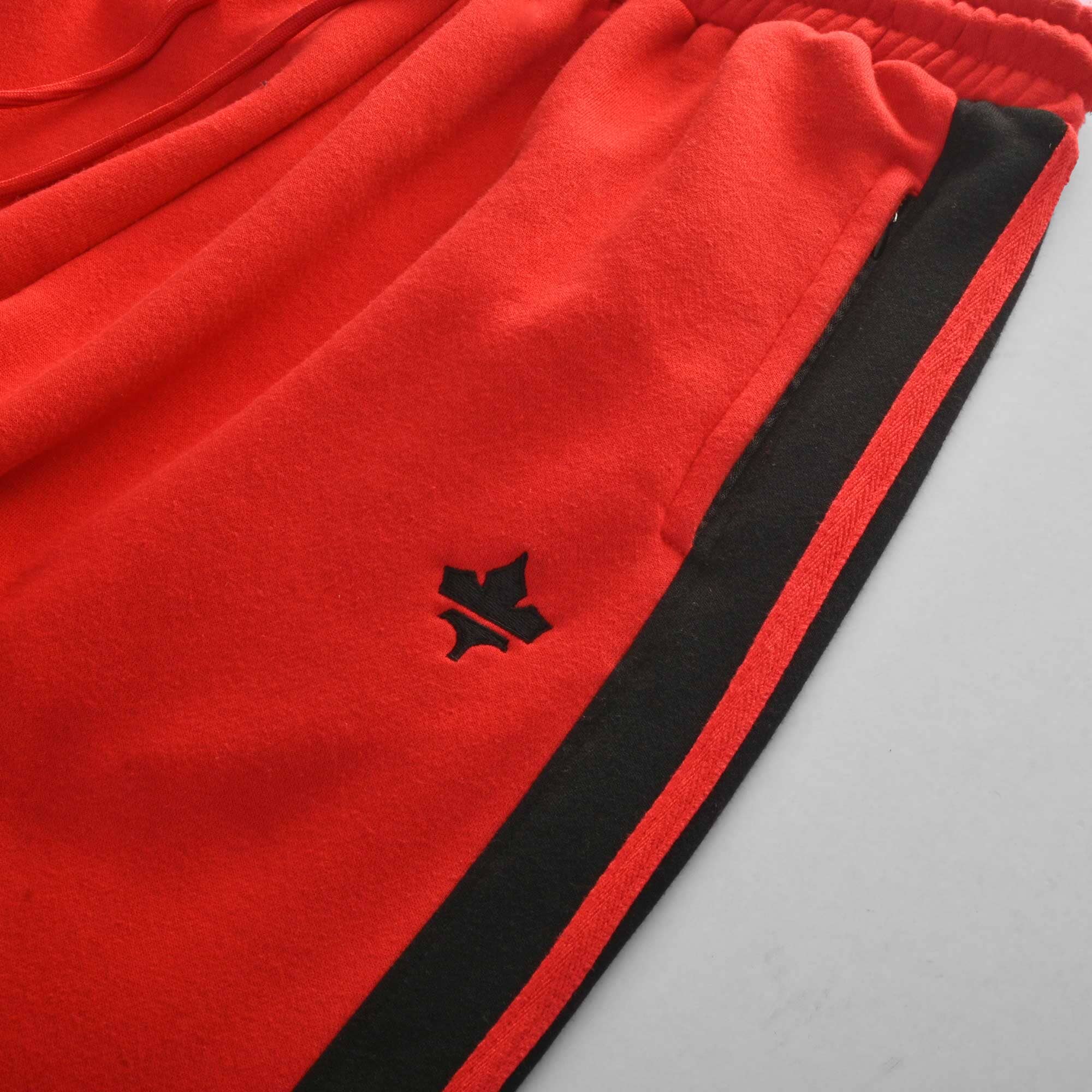 Polo Republica Men's Contrast Panel Maple Leaf Embroidered Fleece Trousers Men's Trousers Polo Republica 