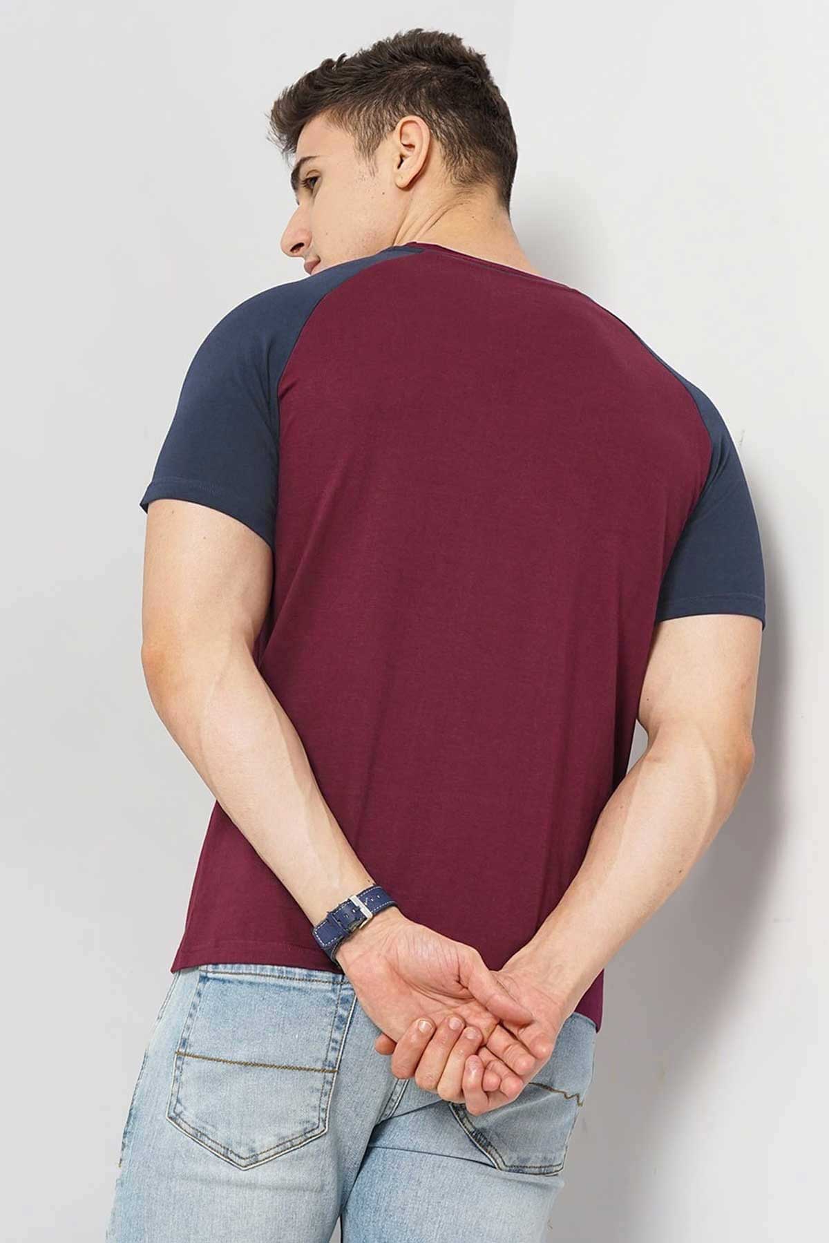 Burgundy & Light Navy