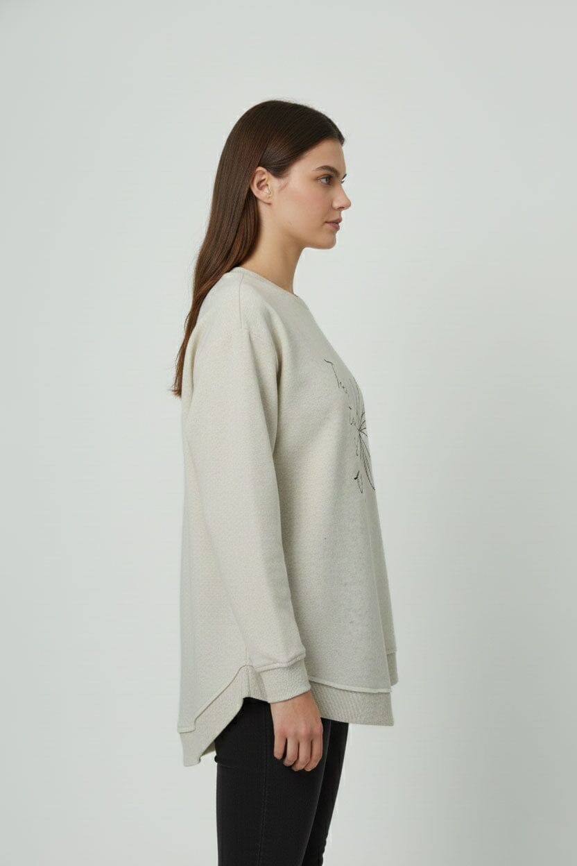 L.A.T Women's Butterfly High Low Hem Sweatshirt