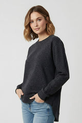 Women's Curved Hem Leopard Minor Fault Sweatshirt