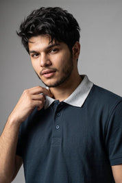 Navy & Melange Grey