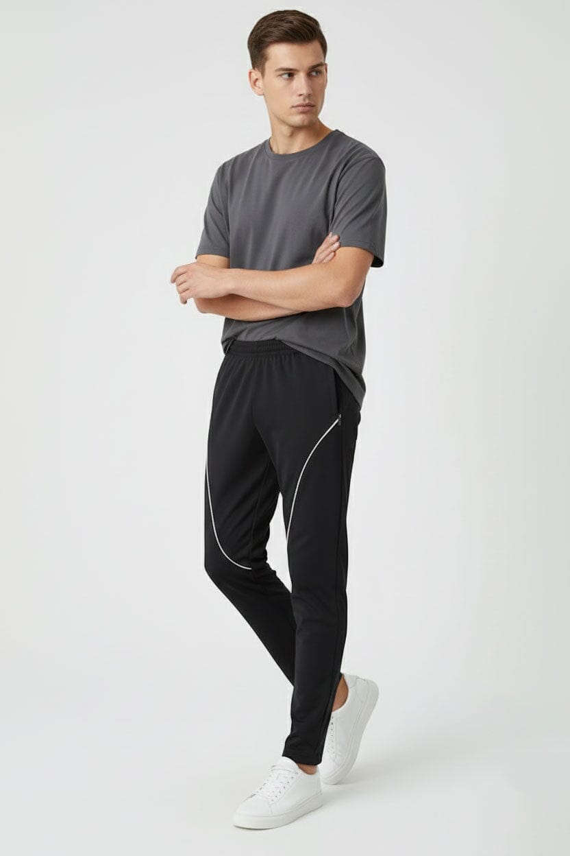 Men's Slim Fit Piping Panel Activewear Trousers