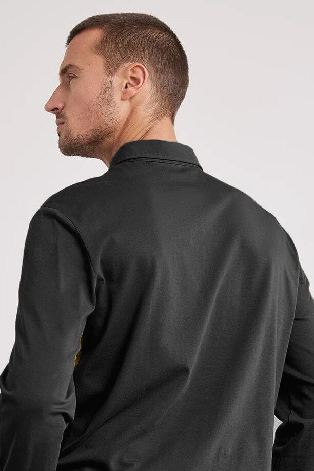 Men's Contrast Style Long Sleeve Polo Shirt Men's Polo Shirt IBT 