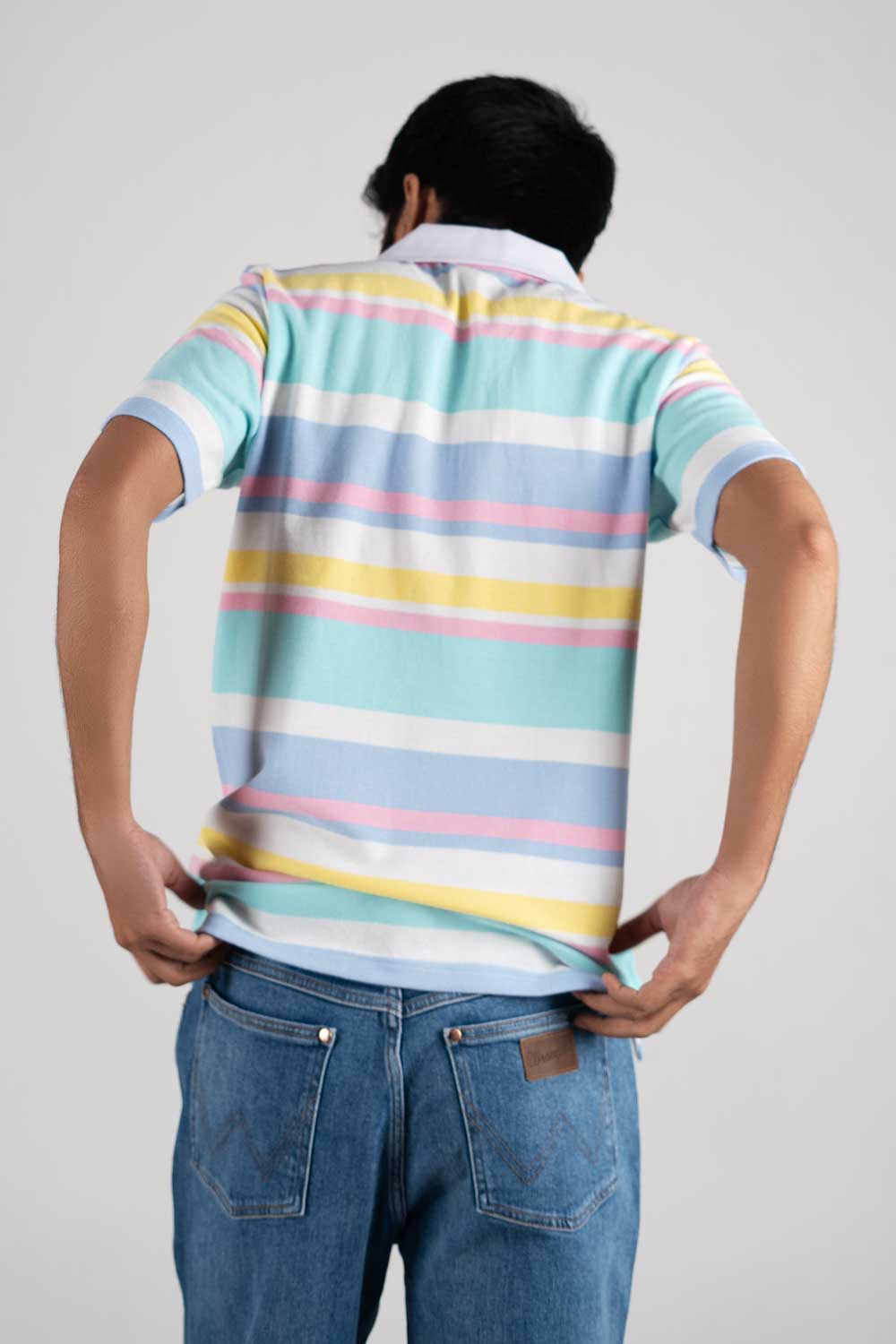 Eternity Premium Men's Pastel Striped Polo Shirt