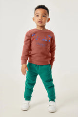 Kid's Floral Printed Happy Little One Fleece Sweat Shirt