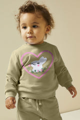 Cutie Kid's Rabbit Printed Fleece Sweat Shirt