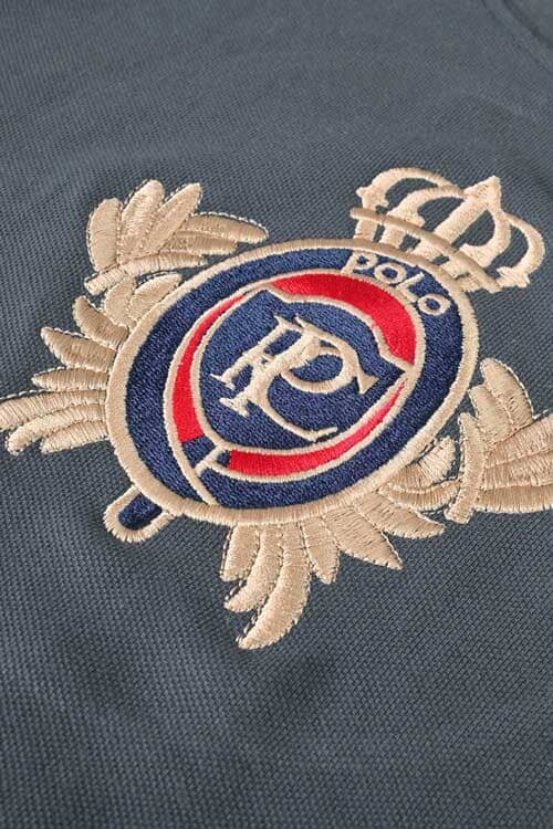 Polo Republica Men's PRC Crest Embroidered Raglan Sleeve Pique Tee Shirt