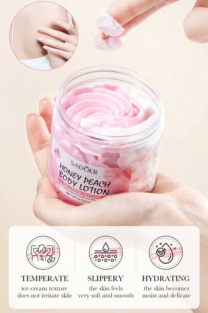 Sadoer Honey Peach Ice Cream Texture Body Lotion - 180g