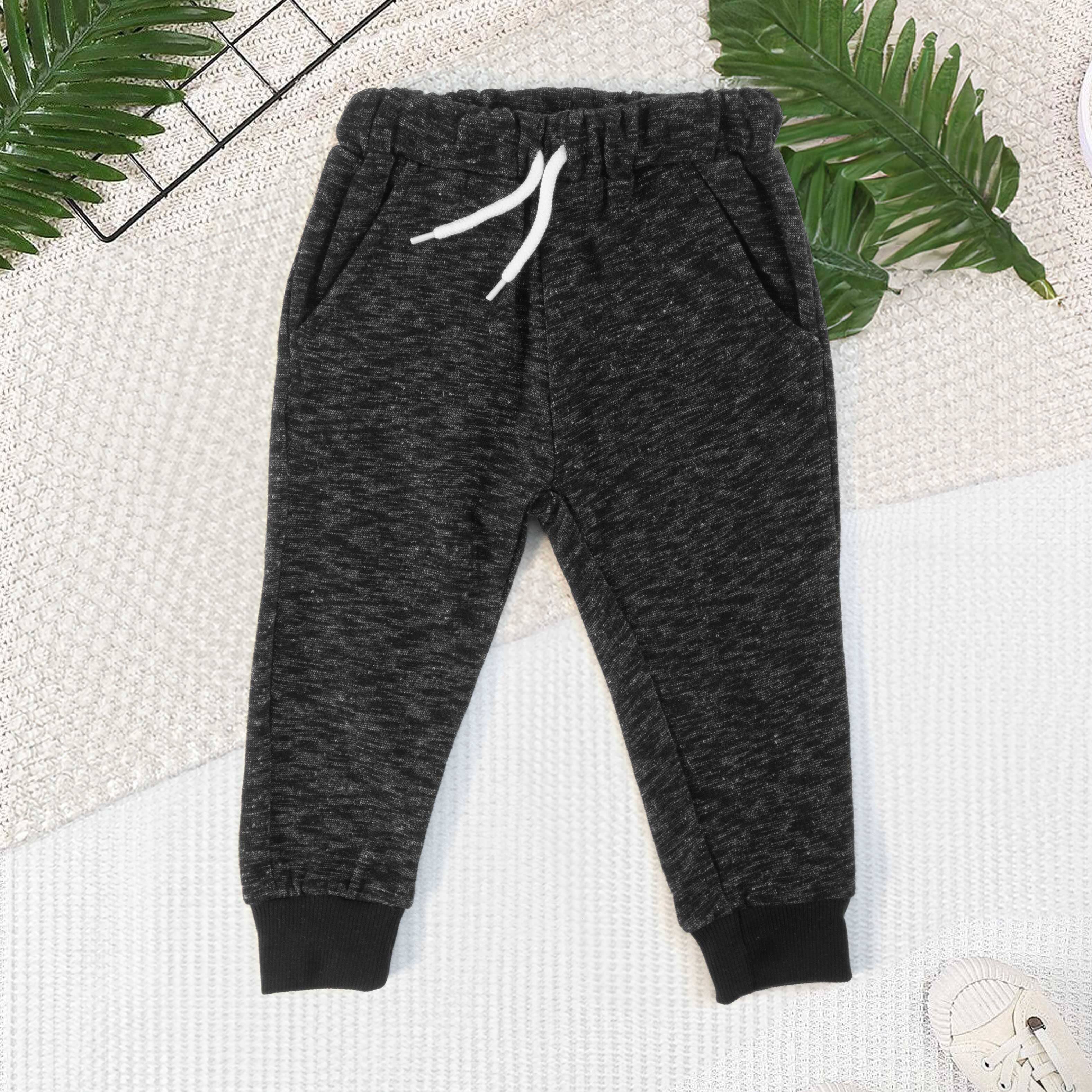 Lefties Kid's Namur Design Fleece Jogger Pants Kid's Trousers SNR Smog Black 9-12 Months 