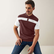 Poler Men's Graz Contrast Panel Short Sleeve Minor Fault Polo Shirt Men's Polo Shirt IBT Maroon & White S 