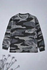 TH Boy's Camo Design Long Sleeve Tee Shirt