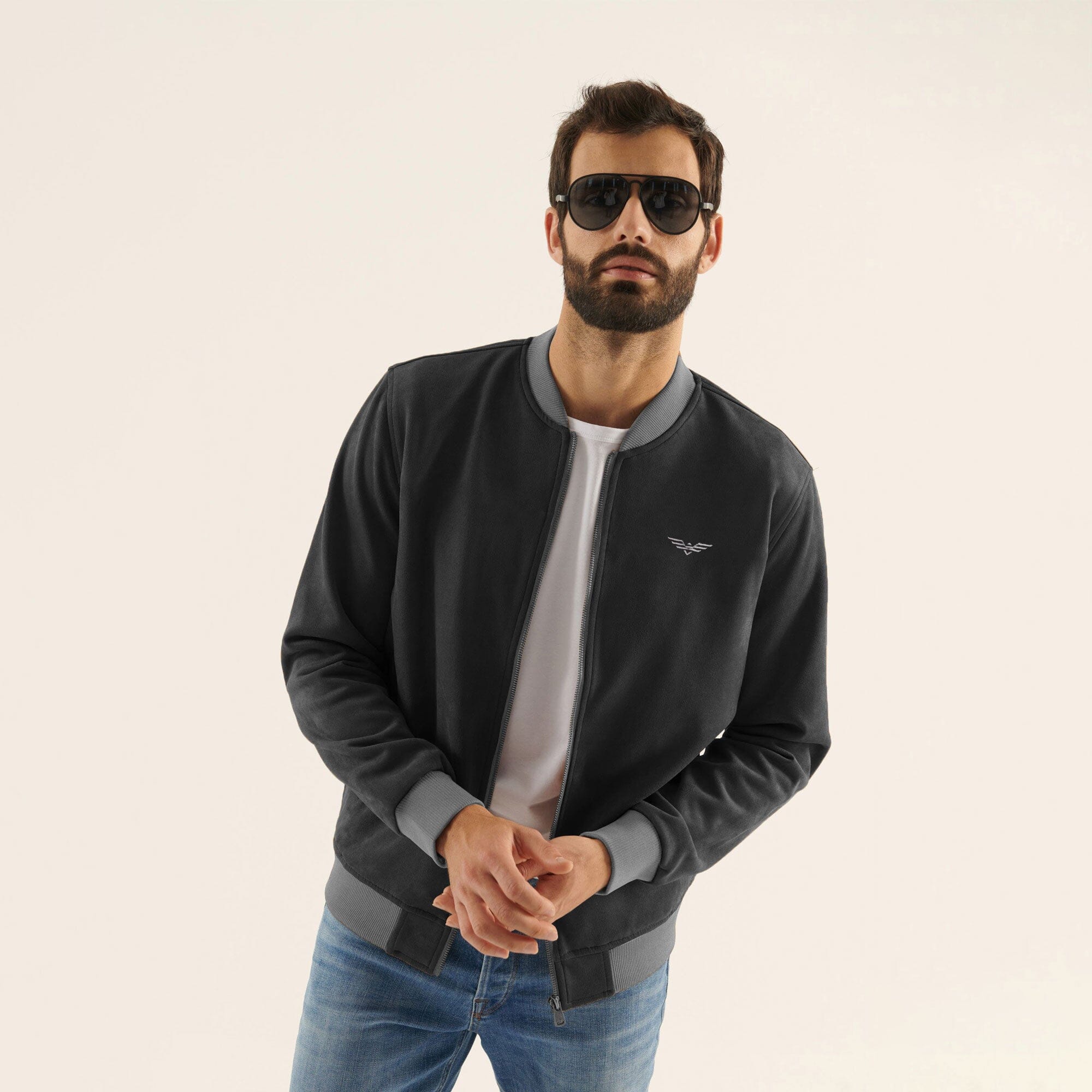 Eternity Men's Logo Embroidered Bomber Jacket Men's Jacket ETY Black M 