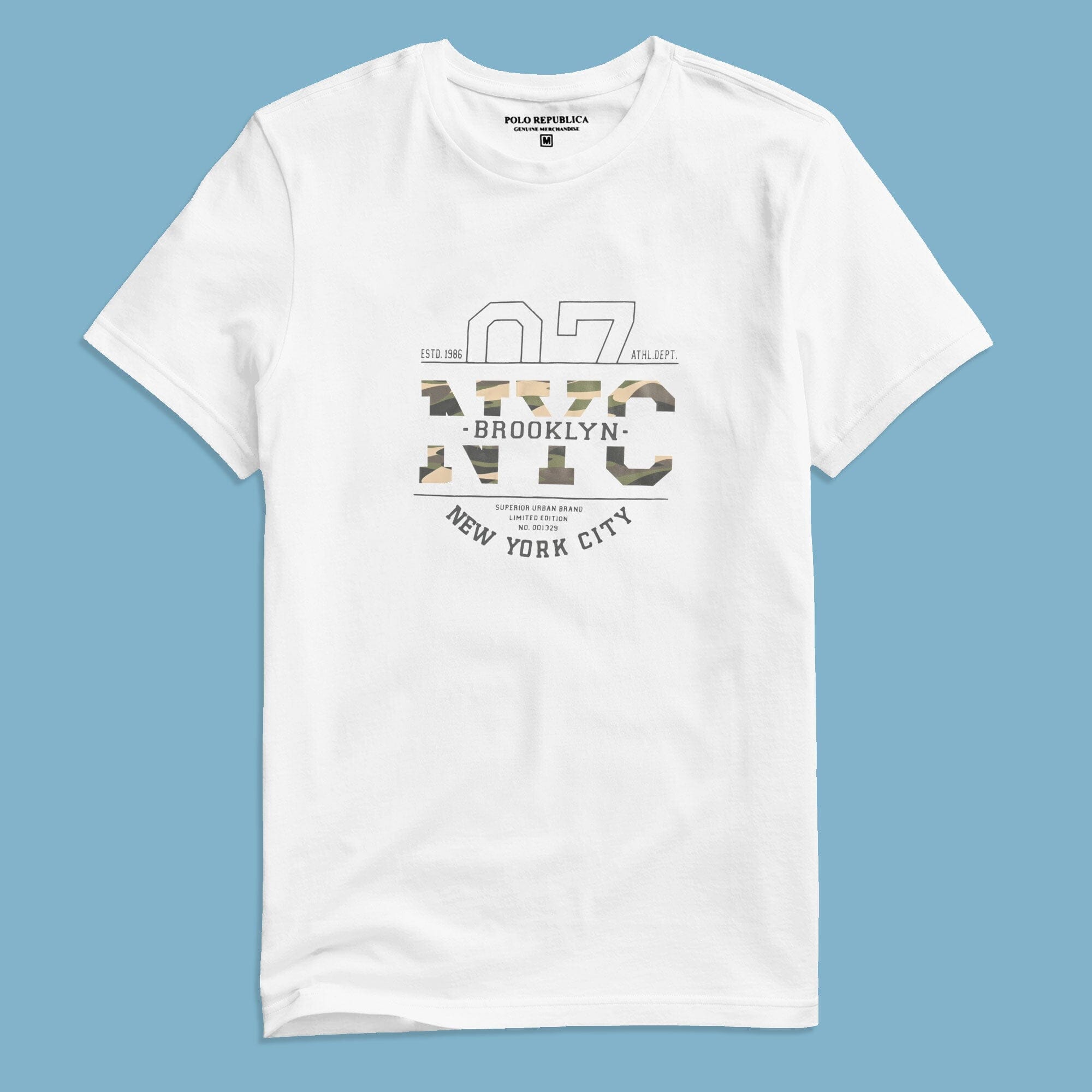 Polo Republica Men's NYC 7 Printed Minor Fault Short Sleeve Tee Shirt