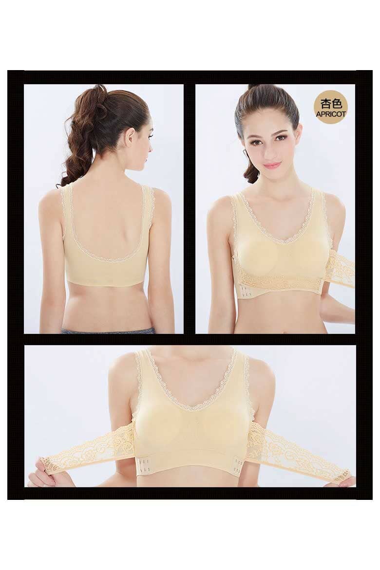 Front Cross Side Buckle Push Up Lace design Sports Bra Women's Lingerie RAM 