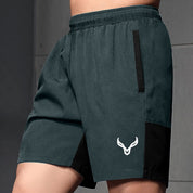 Polo Athletica Men's Rapid-Dry Gym Activewear Shorts with Side Panel Men's Shorts Polo Republica Charcoal & Black S 