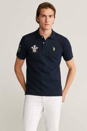 Polo Republica Men's Pony Three Feathers & 5 Embroidered Short Sleeve Polo Shirt