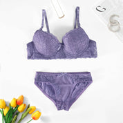 Chenxw Women's Wired Push Up Padded Bra & Pantie Set Women's Lingerie RAM Light Puprle 30 