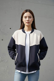 Max 21 Women's Two-Tone Boxy Bomber Jacket