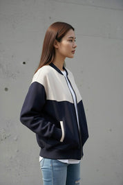 Max 21 Women's Two-Tone Boxy Bomber Jacket