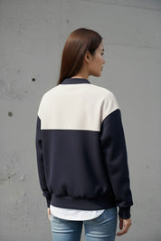 Max 21 Women's Two-Tone Boxy Bomber Jacket
