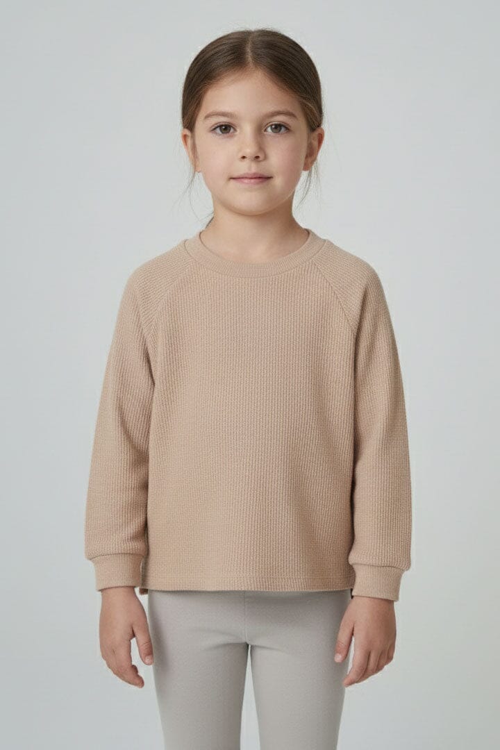 ZRA Girl's Raglan Sleeve Thermal Shirt